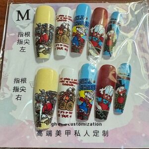 Disney Uncle Scrooge Press On Nails Cartoon Duckcore Medium‎ Length
